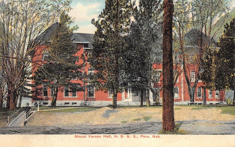 Peru Nebraska~Mount Vernon Hall @ State Normal School~1909 Postcard
