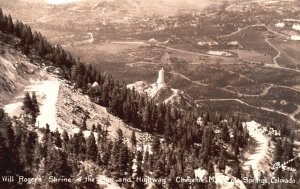 Vintage Postcard Real Photo Will Rogers Shrine Of Sun Cheyenne Colorado RPPC