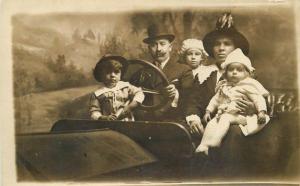 Auto Prop Family Photo Boston Massachusetts C-1910 RPPC real photo 10029