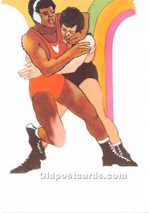 Original Artwork by Robert Peak, 1984 Summer Olympics Wrestling Stamp Olympic...