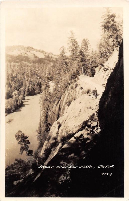 E33/ Garberville California Ca Postcard Real Photo RPPC c30s Cliff Road View