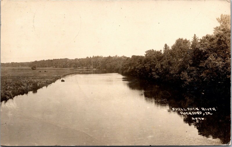 Real Photo Postcard Shell Rock River in Rockford, Iowa~132188