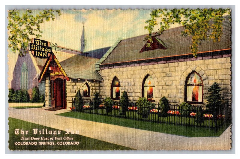 The Village Inn Of Colorado Springs Colorado c1943 Postcard