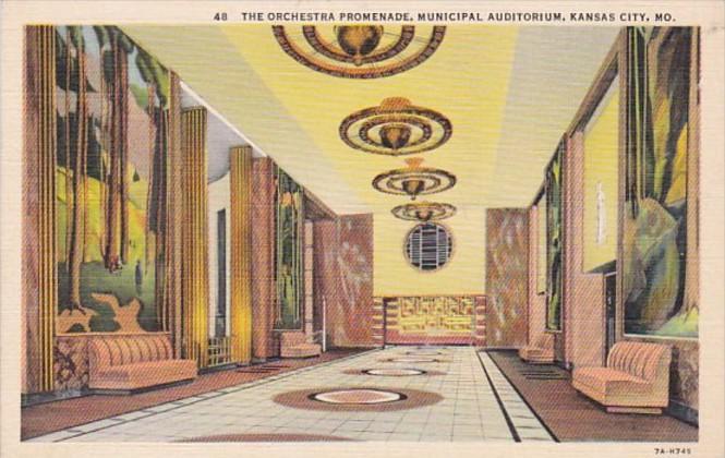 Missouri Kansas City Municipal Auditorium The Orchestra Promenade 1944 Curteich