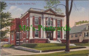 America Postcard - Masonic Temple, Amherst, Massachusetts RS32627