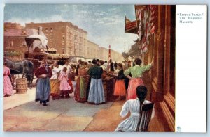 c1910 London England Tuck Postcard Cosmopolitan New York Little Italy Market