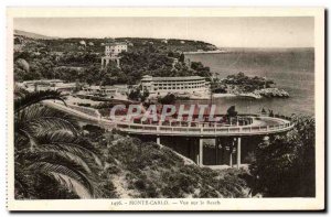 Monaco Monte Carlo Old Postcard View the beach