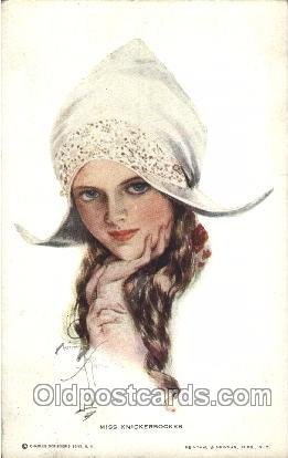 Series No. 183 Miss Knickerbocker Artist Signed Harrison Fisher 1913 light co...