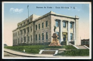 dc1540 - TROIS RIVIERES Quebec Postcard 1920s Post Office