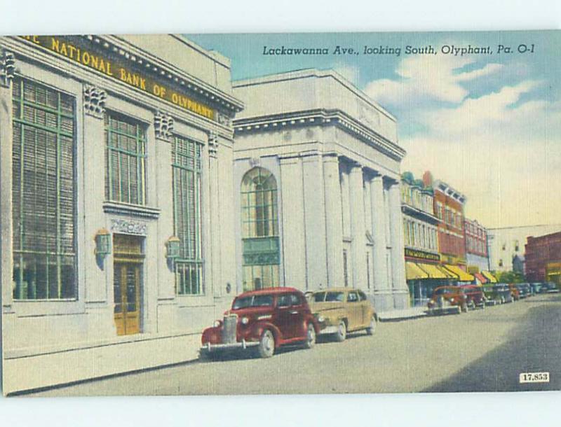 Shops Along Street & National Bank Building Olyphant Pennsylvania PA hs3232@