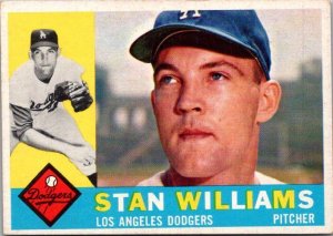 1960 Topps Baseball Card Stan Williams Los Angeles Dodgers sk10543