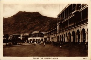 PC ROUND THE CRESCENT ADEN REAL PHOTO YEMEN (a31990)