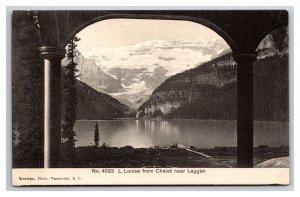 View From Chalet Lake Louise Alberta Canada Postcard Byron Harmon UNP U25