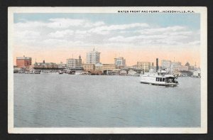 Waterview of Water Front & Ferry Jacksonville Florida Unused c1920s