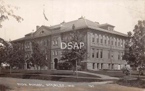 Wisconsin WI Real Photo RPPC Postcard c1910 STANLEY High School Building