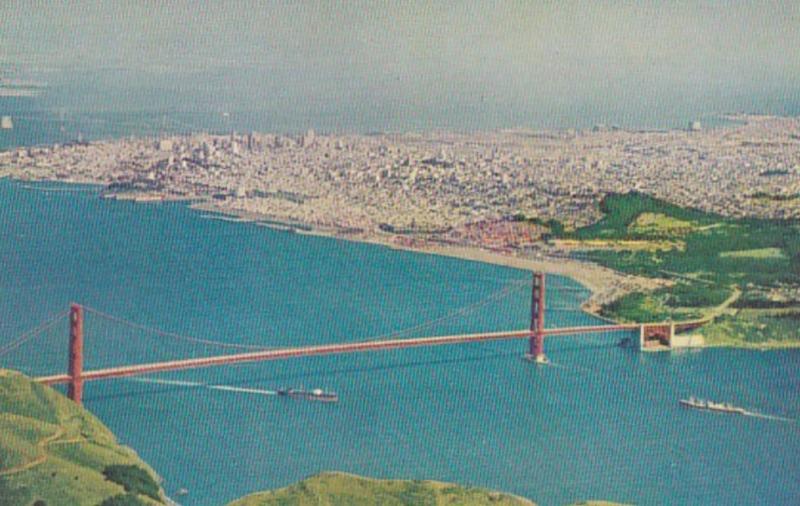 California San Francisco Aerial View With Golden Gate Bridge