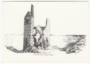Cornwall; Unused Cornish Mine Engine House Postcard, Artist - Berry Bindloss