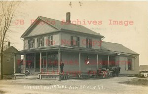 VT, New Haven, Vermont, RPPC, Everett Brothers Store, Exterior Scene