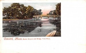 Battle Ground & Bridge in Concord, Massachusetts From River.