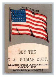 c1864 Civil War Patriotic 35 Star Flag Richards & Merrill Auburn ME Gilman Cuff