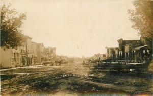 c1910 Hurley Turner South Dakota Main Street View Bank Hardware Drug Store RPPC  