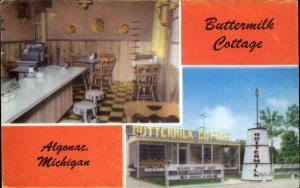 Algonac Michigan MI Buttermilk Cottage Diner Cash Register Vintage Postcard