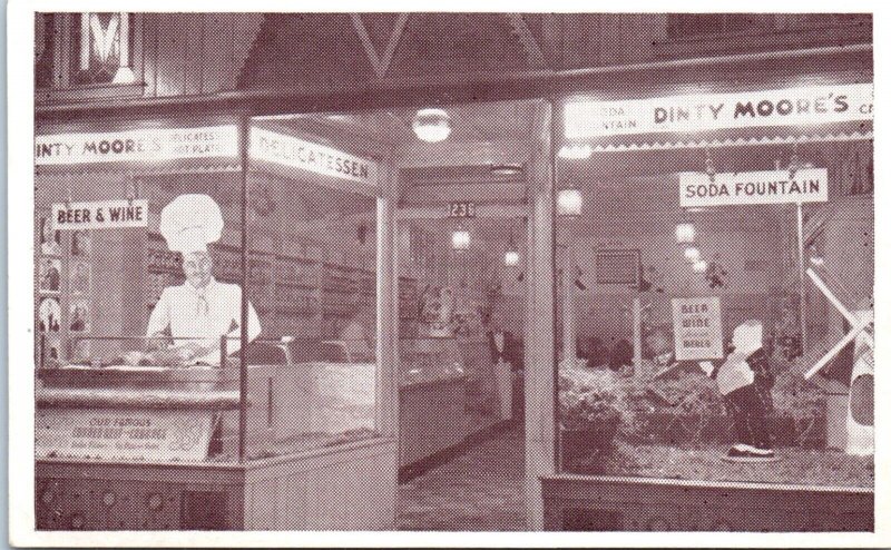 1950s Dinty Moore's Delicatessen Soda Fountain Montreal Canada Postcard