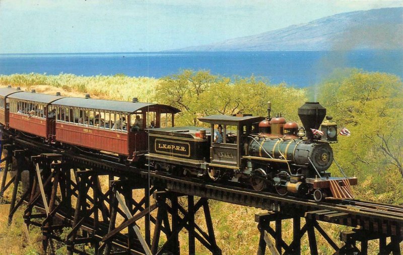 Hawaii~HI  SUGAR CANE TRAIN~Tours  Lahaina-Kaanapali & Pacific Railroad Postcard