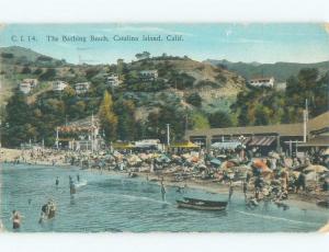 Divided-Back BEACH SCENE Catalina California CA d8470