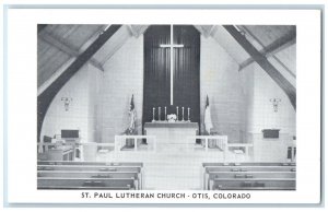 Interior View Of St. Paul Lutheran Church Otis Colorado CO Vintage Postcard