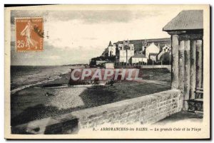 Old Postcard Arromanches Les Bains La Grande Cale and the Beach