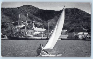 St. Croix Virgin Islands Postcard One of Club Comanche 16 Rigged Dwarf c1950's