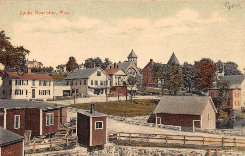 South Royalston Massachusetts Street Scene Antique Postcard K63143