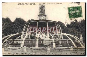 Old Postcard Aix en Provence La Grande Fontaine