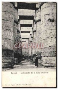 Postcard Ancient Egypt Karnak Egypt Colonna of hypostile room