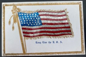 Mint Usa Patriotic Picture Postcard US Flag Long Live