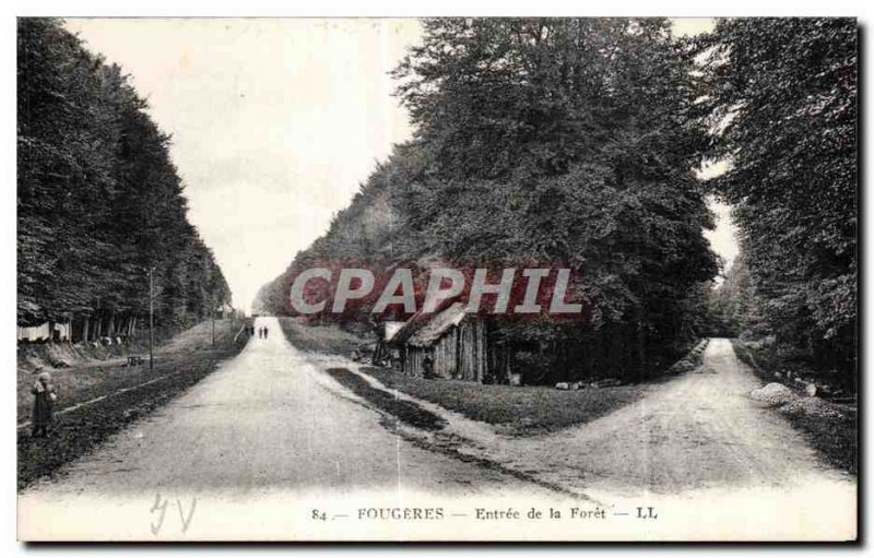 Old Postcard Fougeres Entree de la Foret Cabin