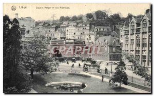 Old Postcard Liege Square Notger And street Pierreuse