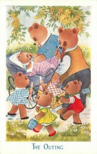 Anthropomorphic Teddy Bears Comic Humor Salmon Postcard Artist impression 13783