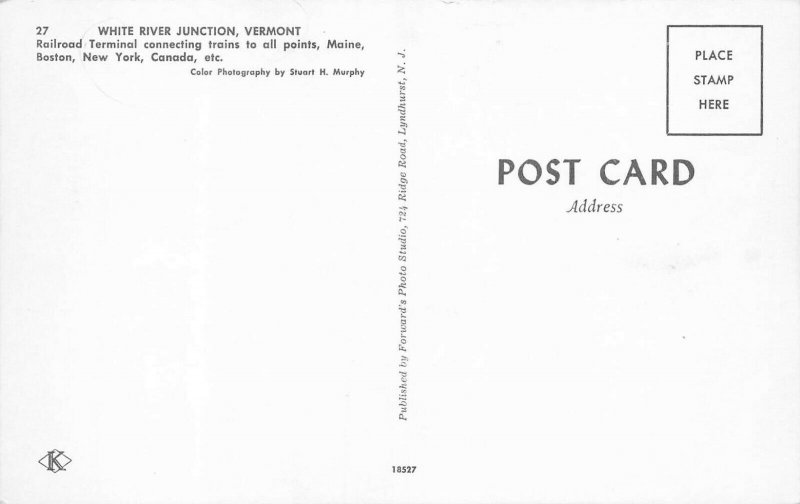 White River junction VT Railroad Terminal Connecting All Points Postcard 