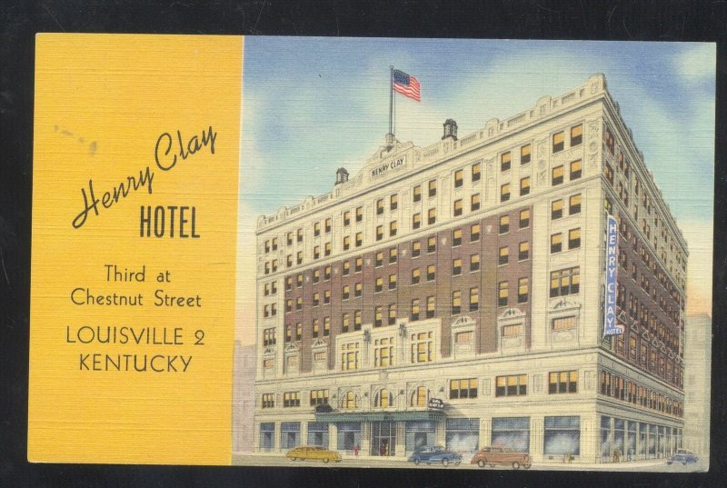 Louisville Kentucky Henry Clay Hotel Vintage Linen Advertising Postcard