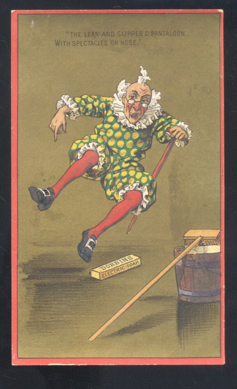 PHILADELPHIA PA DOBBIN'S ELECTRIC SOAP CLOWN JESTER VINTAGE ADVERTISING EPHENERA