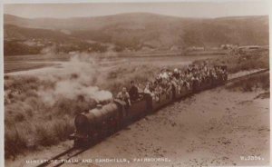 Fairbourne Miniature Train Passing Sandmills Vintage Railway Real Photo Postcard