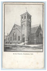 1908 Scene of M.E. Church, Jonesboro Indiana IN Posted Antique Postcard