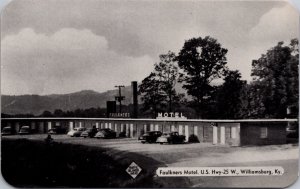 Postcard Faulkners Motel on US Highway 25 in Williamsburg, Kentucky