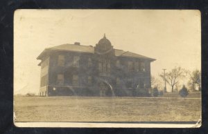 RPPC CLARINDA IOWA SCHOOL BUILDING VINTAGE REAL PHOTO POSTCARD 1910 FORKTOWN