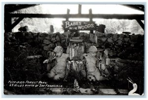 Petrified Forest Park Babes In The Woods San Francisco CA RPPC Photo Postcard