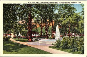 Postcard PARK SCENE Appleton Wisconsin WI AI1092