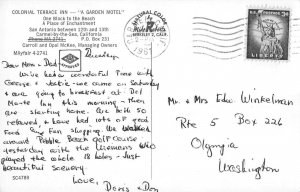 COLONIAL TERRACE INN Garden Motel CARMEL, CA Carroll McKee 1967 Vintage Postcard