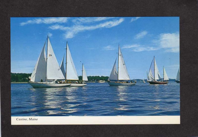 ME Sailboats Racing Racers Retired Skippers Race Castine Maine Postcard